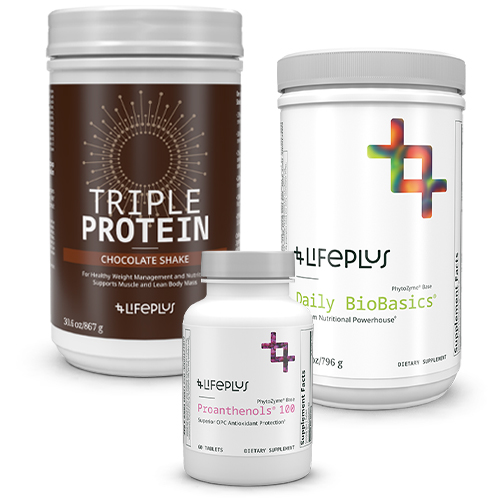 Prog C (Daily BioBasics®, Proanthenols®100mg, Lifeplus Bodysmart Solutions Triple Protein Shake: Chocolate)
